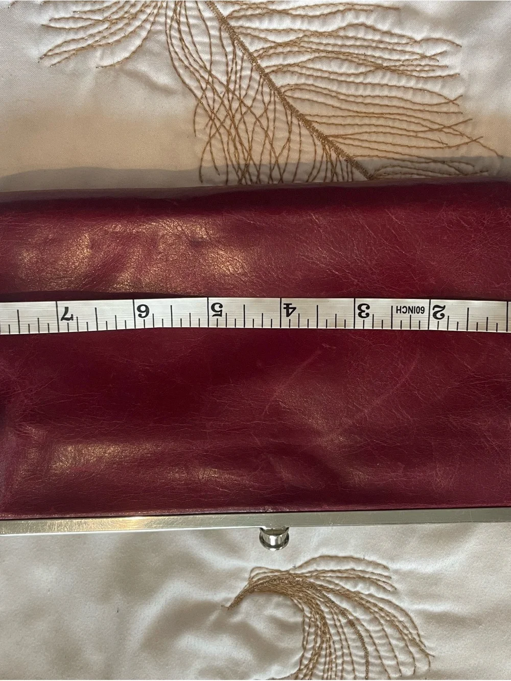 HOBO Burgundy Leather Frame Clasp Wallet